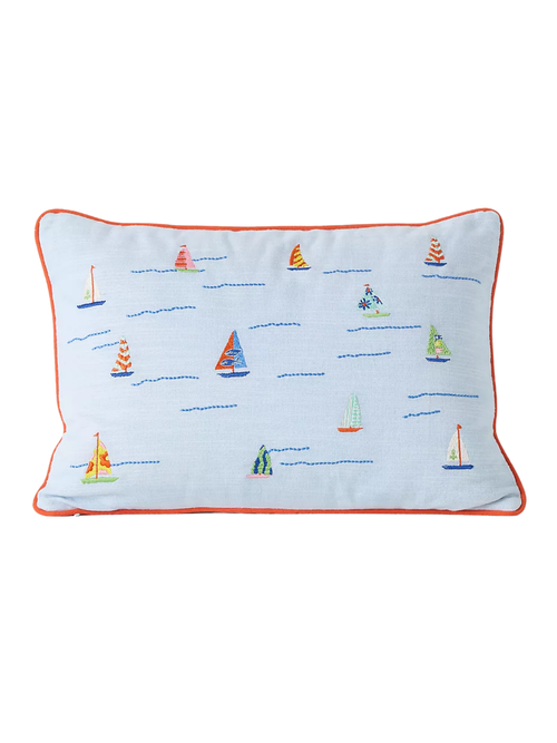Alma Cotton Embroidered Beach Pillow