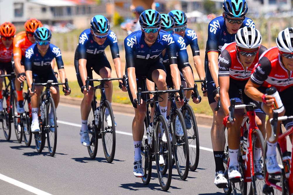 Wout Poels in the Team Sky line at Tour Down Under