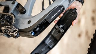 the internal stashed save the day kit on the Bold Cycles mountain bike