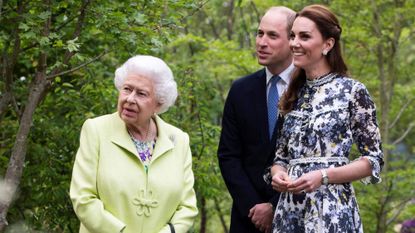 Prince William and Kate Middleton with the late Queen Elizabeth