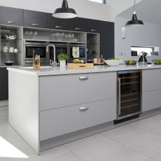 kitchen with a wine cooler
