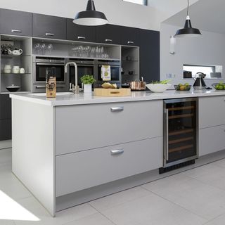kitchen with a wine cooler