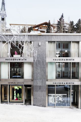Façade of Hauser & Wirth St Moritz in winter