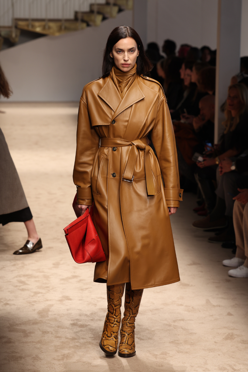 Model Irina Shayk walks the runway at the Tod&#039;s fashion show during the Milan Fashion Week
