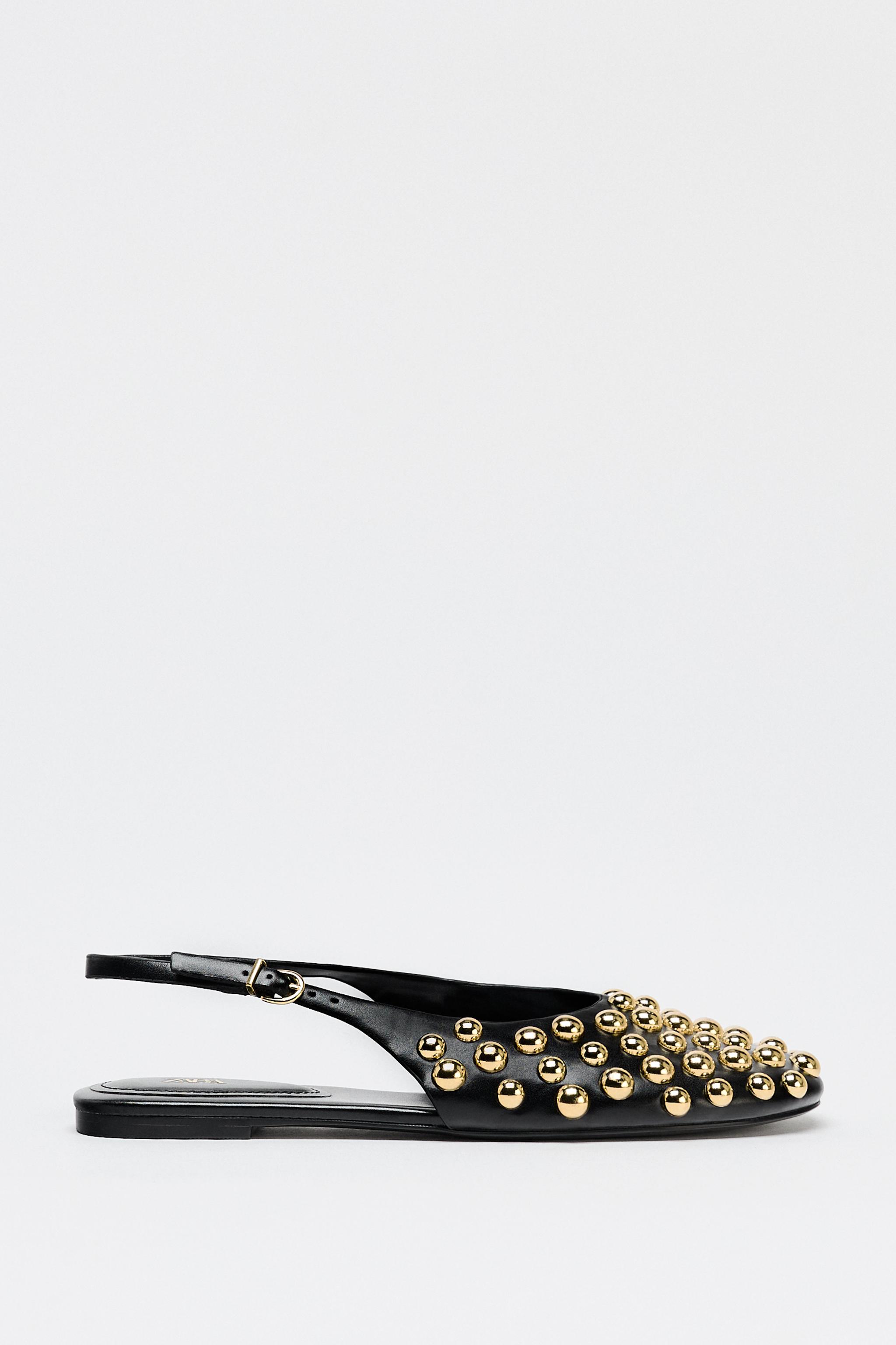 Flat Slingback Shoes With Studs