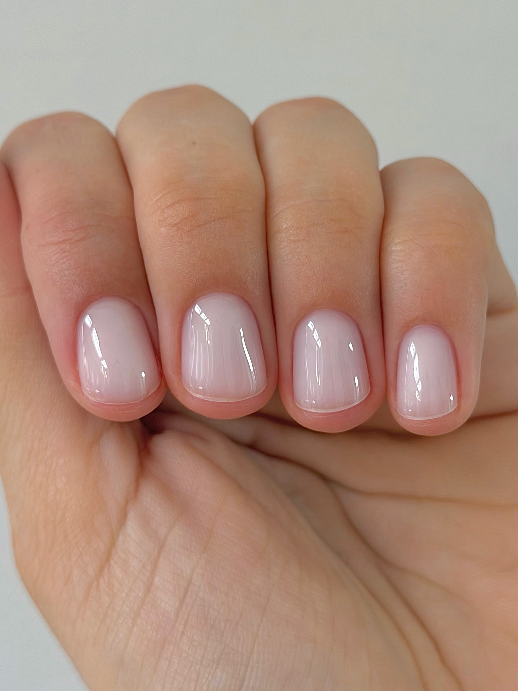 short micro French tip nails