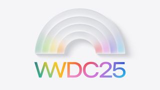 Apple WWDC 25 logo with a rainbow above