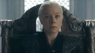 Rhaenyra looking angry at her Small Council.