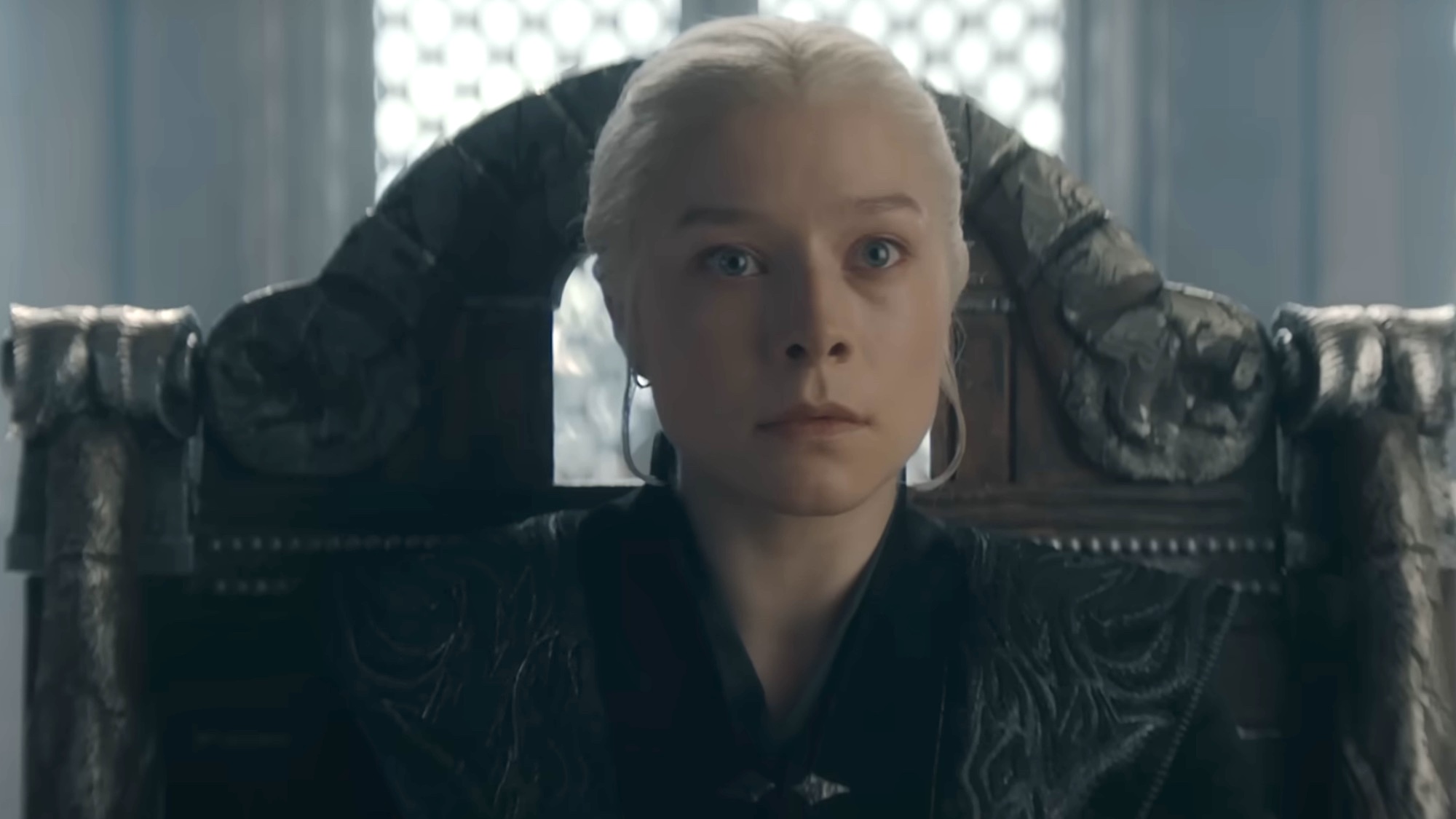 Rhaenyra looking angry at her Small Council.