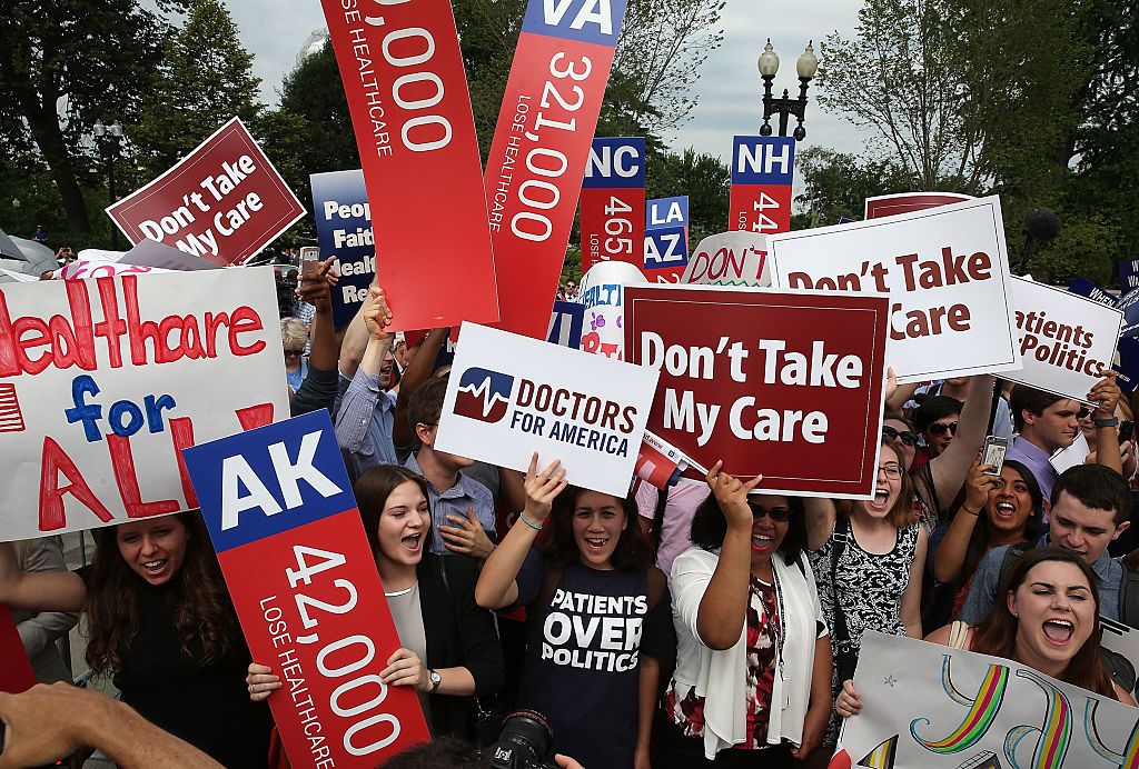 Supporters of the Affordable Care Act.