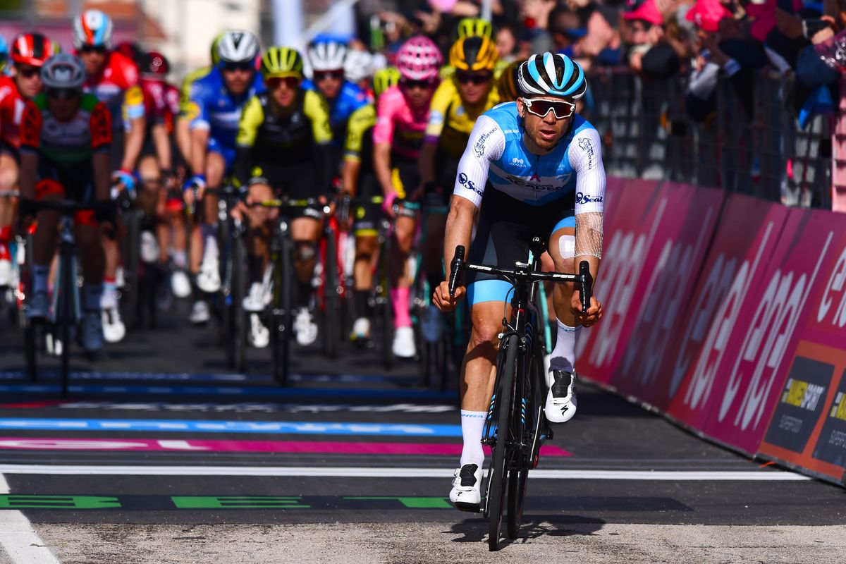 Guillaume Boivin (Israel Cycling Academy) leads the peloton home