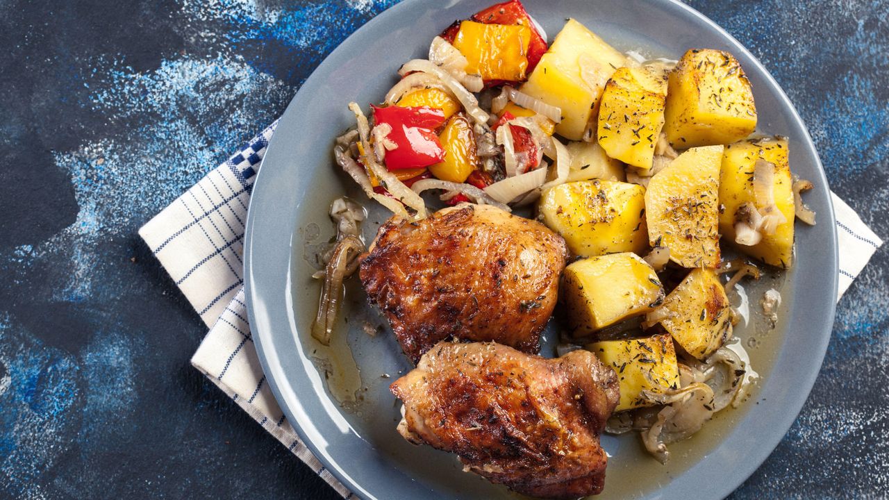 One pot chicken pepper bake ready to serve