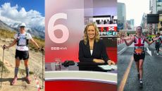 Sophie Raworth running with poles, reading the news at the BBC, and running the Tokyo Marathon
