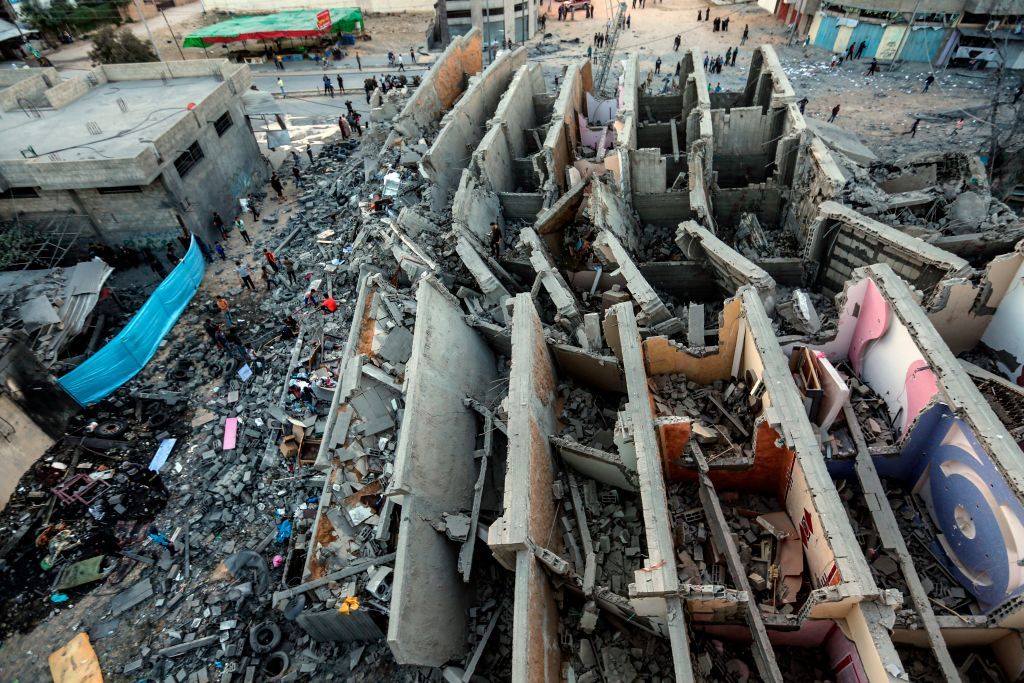 A destroyed building in Gaza.