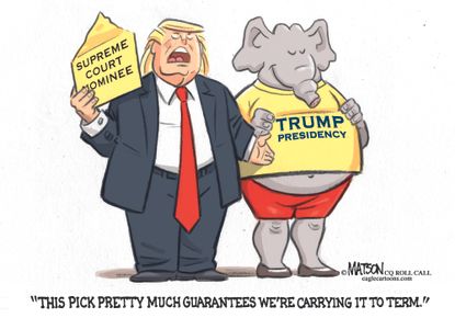 Political Cartoon U.S. Trump Supreme Court Brett Kavanaugh abortion rights