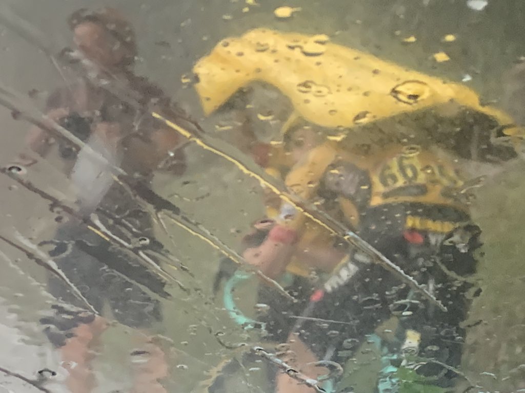 A hail storm hit the riders and crowds at the end of stage 2 of the Criterium du Dauphine