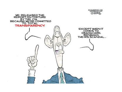 Obama cartoon government transparency scandal
