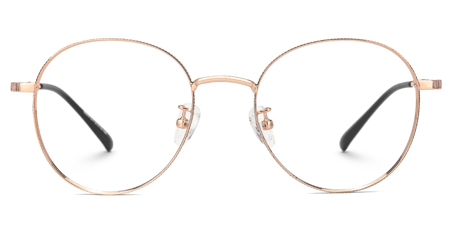 Blue-Light Blocking Ringstaff Eyeglasses, Ringstaff Rose-Gold Glasses -Zeelool
