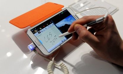 The Samsung Galaxy Note II is on display at the 2013 Consumer Electronics show. 