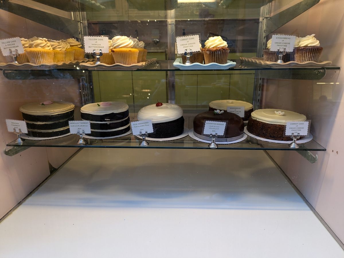 photo of cakes in display case shot by pixel 8a