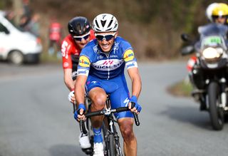 Julian Alaphilippe and Tim Wellens attack during stage 3 at Paris-Nice