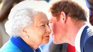 Queen Elizabeth II and Prince Harry attend at the annual Chelsea Flower show at Royal Hospital Chelsea on May 18, 2015 in London, England.