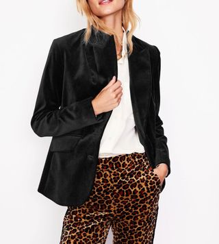 Image of black velvet blazer