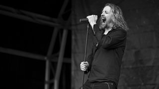 Nick onstage with Paradise Lost at the UK's Sonisphere festival, 2009