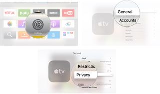 Opening the settings app on Apple TV