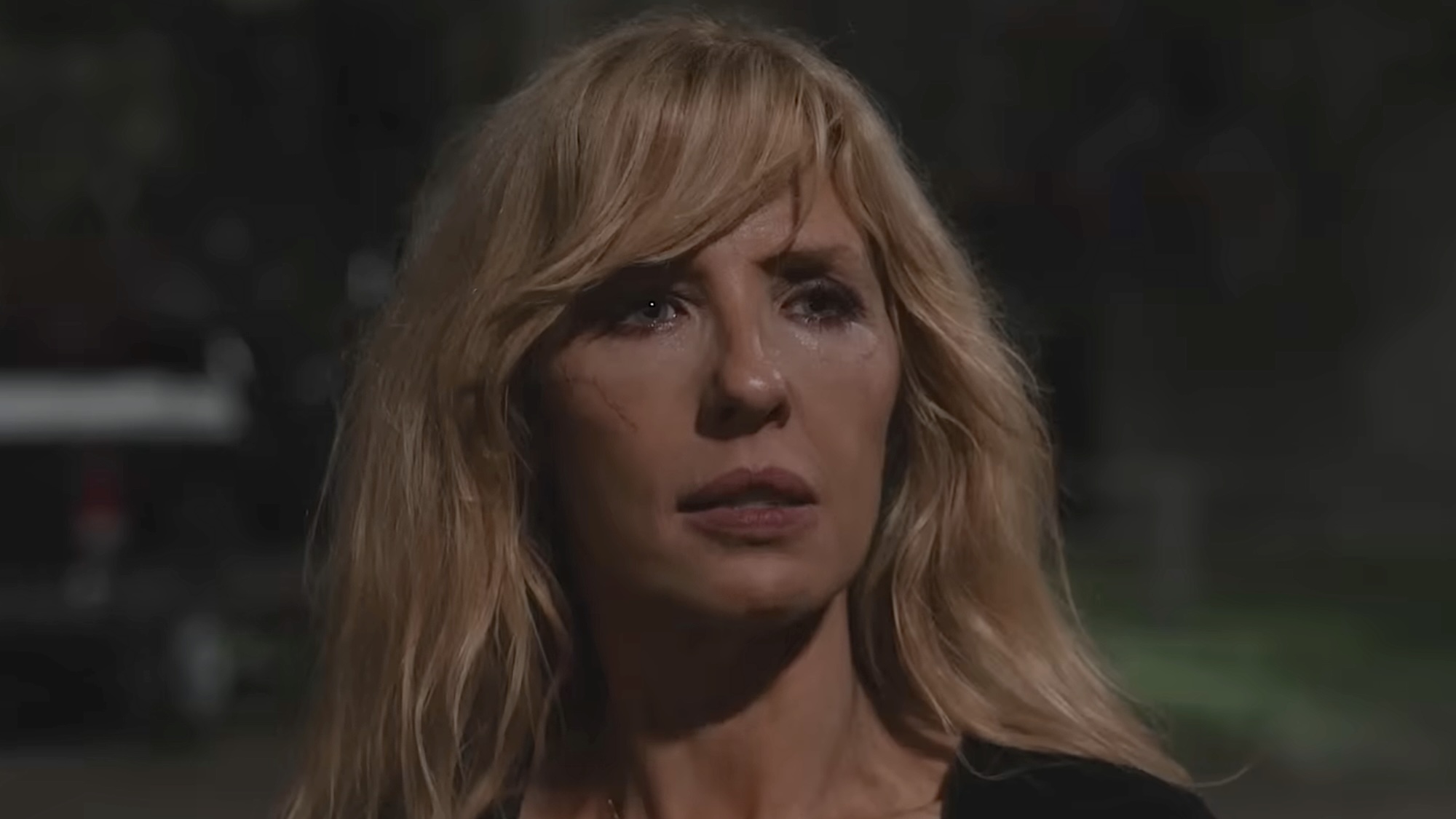 Close-up on Beth Dutton outside in Dutton Ranch Season 1 finale