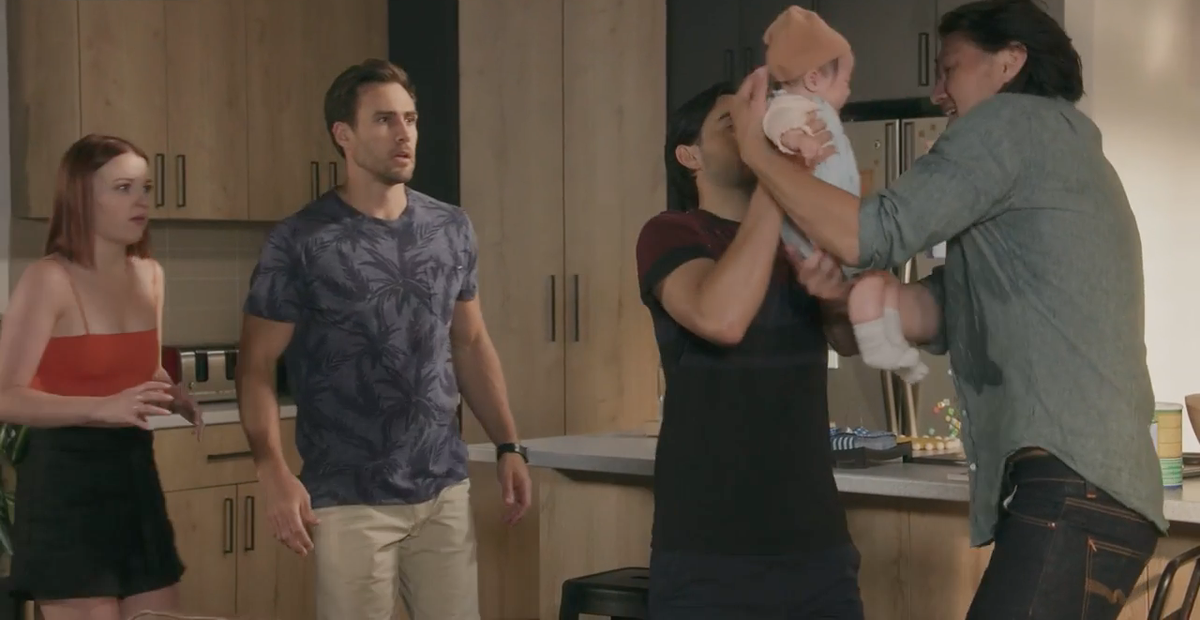 Neighbours spoilers, Leo Tanaka, David Tanaka, Baby Abigail, Aaron Brennan, Nicolette Stone