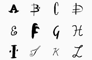 This typeface is based on the signatures of famous artists
