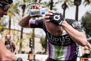 Chris Horner (Lupus) cools off after the high temperatures during todays race