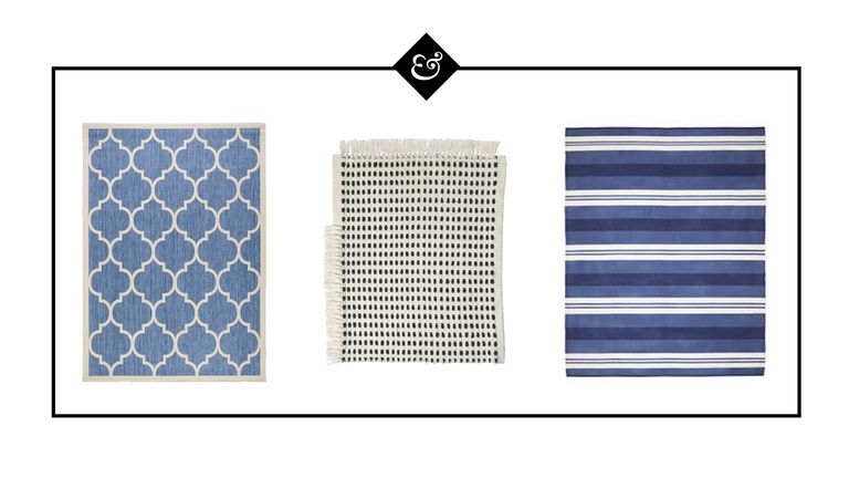 Best outdoor rugs: Image of three outdoor rugs on white background