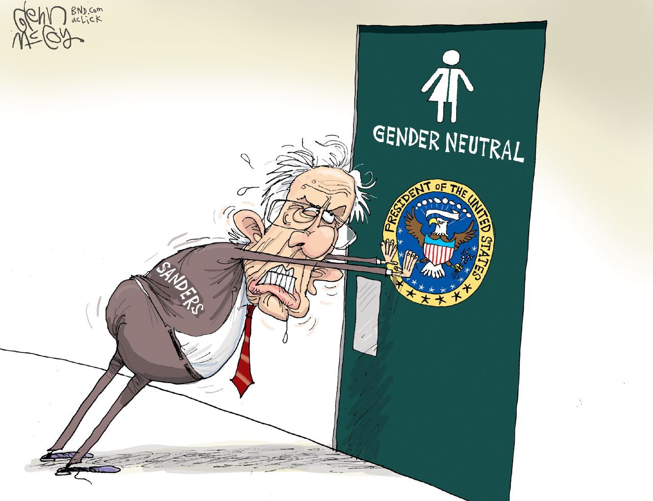 Editorial Cartoon U.S. Bernie Gender Neutral 2016