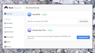 NordVPN web account page
