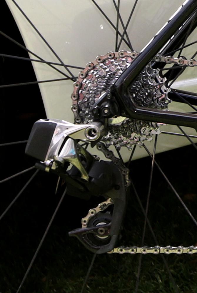 The SRAM wireless gear on Domenico Pozzovivo's Focus bike