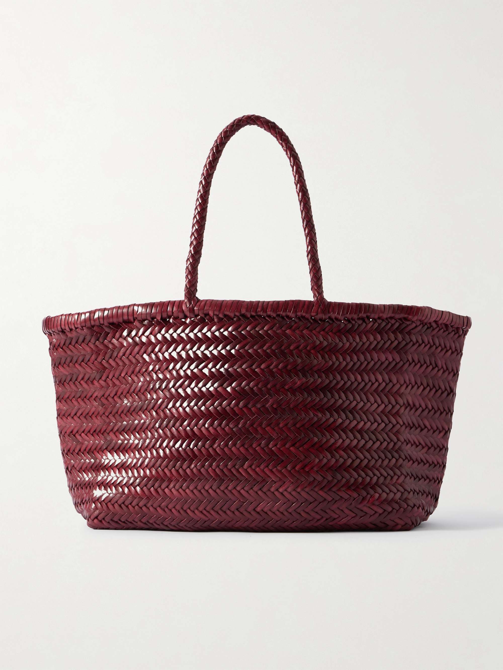 Bamboo Triple Jump Big Woven Leather Tote