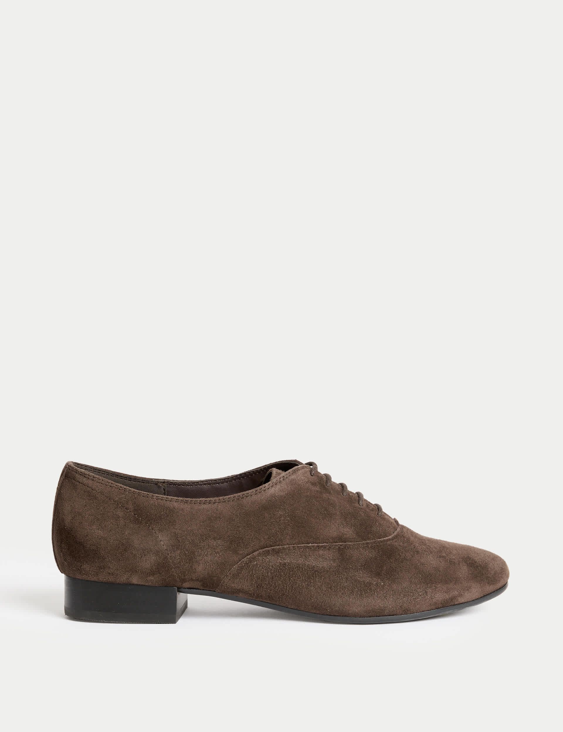 Suede Lace Up Block Heel Shoes