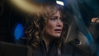 A still of Jennifer Lopez taken from the Netflix Atlas movie trailer