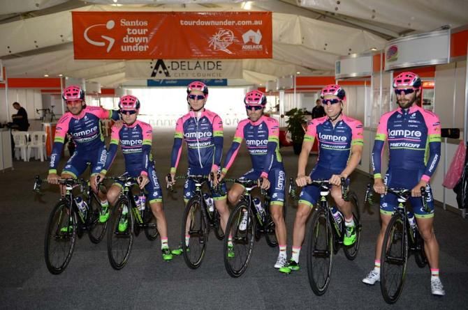 The Lampre-Merida riders get ready to head out