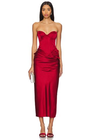 LPA Ilaria Corset Midi Dress