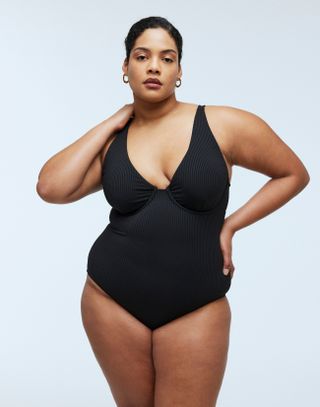 black swimsuit madewell
