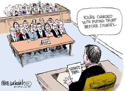 Political Cartoon U.S. Trump impeachment senate GOP