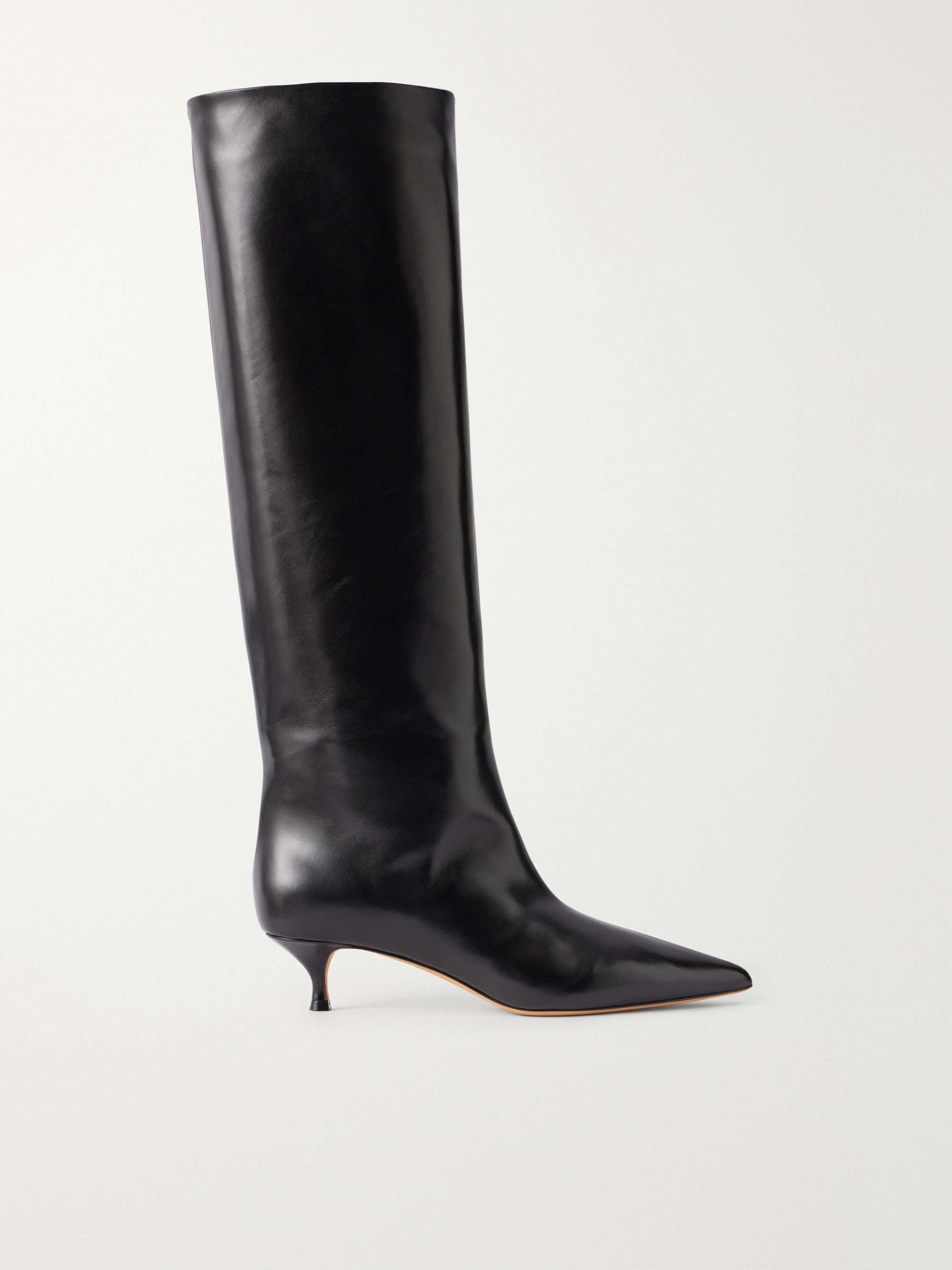 Babouche Leather Knee Boots