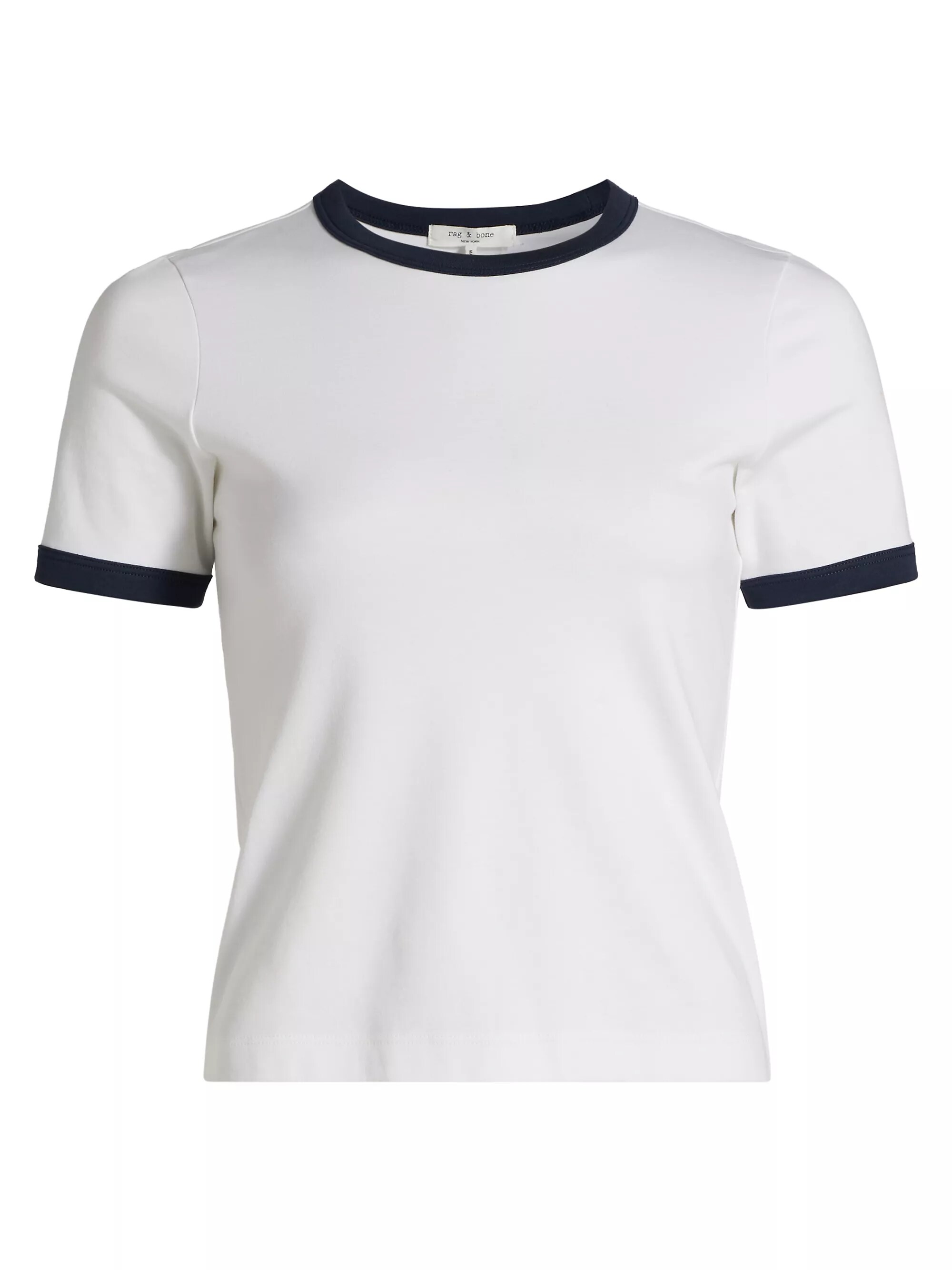 Mia Ringer Contrast Trim Cotton T-Shirt