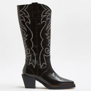 river island western knee high boots