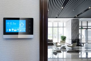 An office with an IoT device
