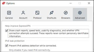 The ExpressVPN Windows app Settings box