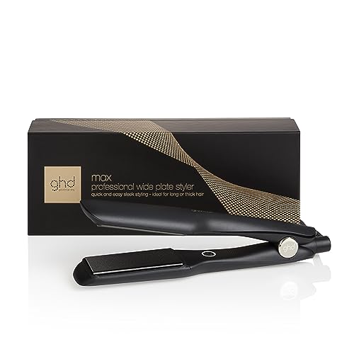 Ghd Max Wide Plate Hair Straightener 
Styler in Black - Larger Plates for Fast Styling, More Shine, Frizz-Free - for Long, Thick or Curly Hair - (uk Plug)